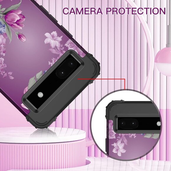 Google Pixel 7 Case Floral Three Layer Shockproof Durable Protective Cover - Picture 4 of 9